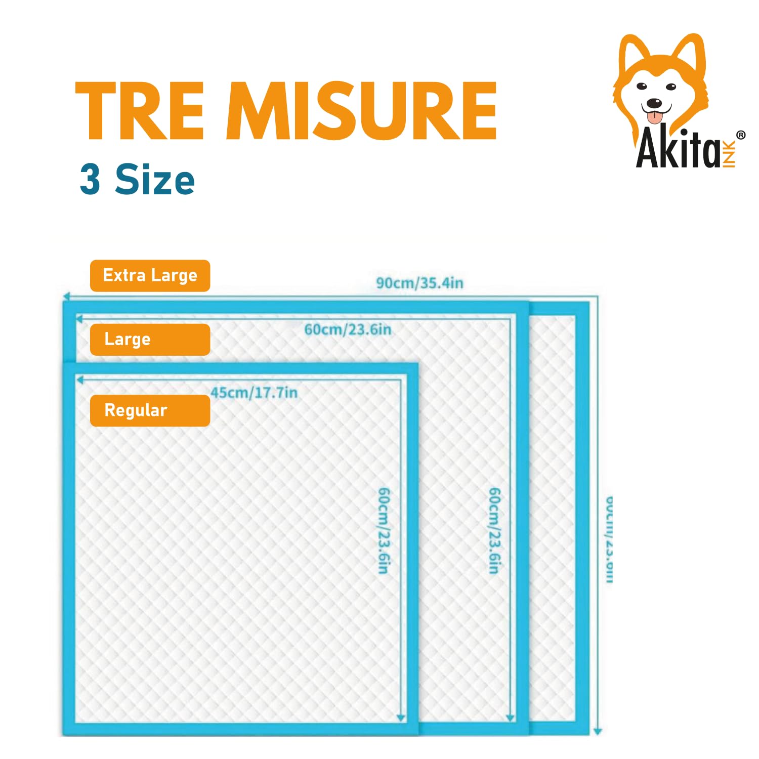 Akitaink Traverse Animali Super Assorbenti 60x60 cm 120 pz
