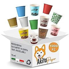 Akitaink bicchierini caffè carta 75 ml 1000 pezzi