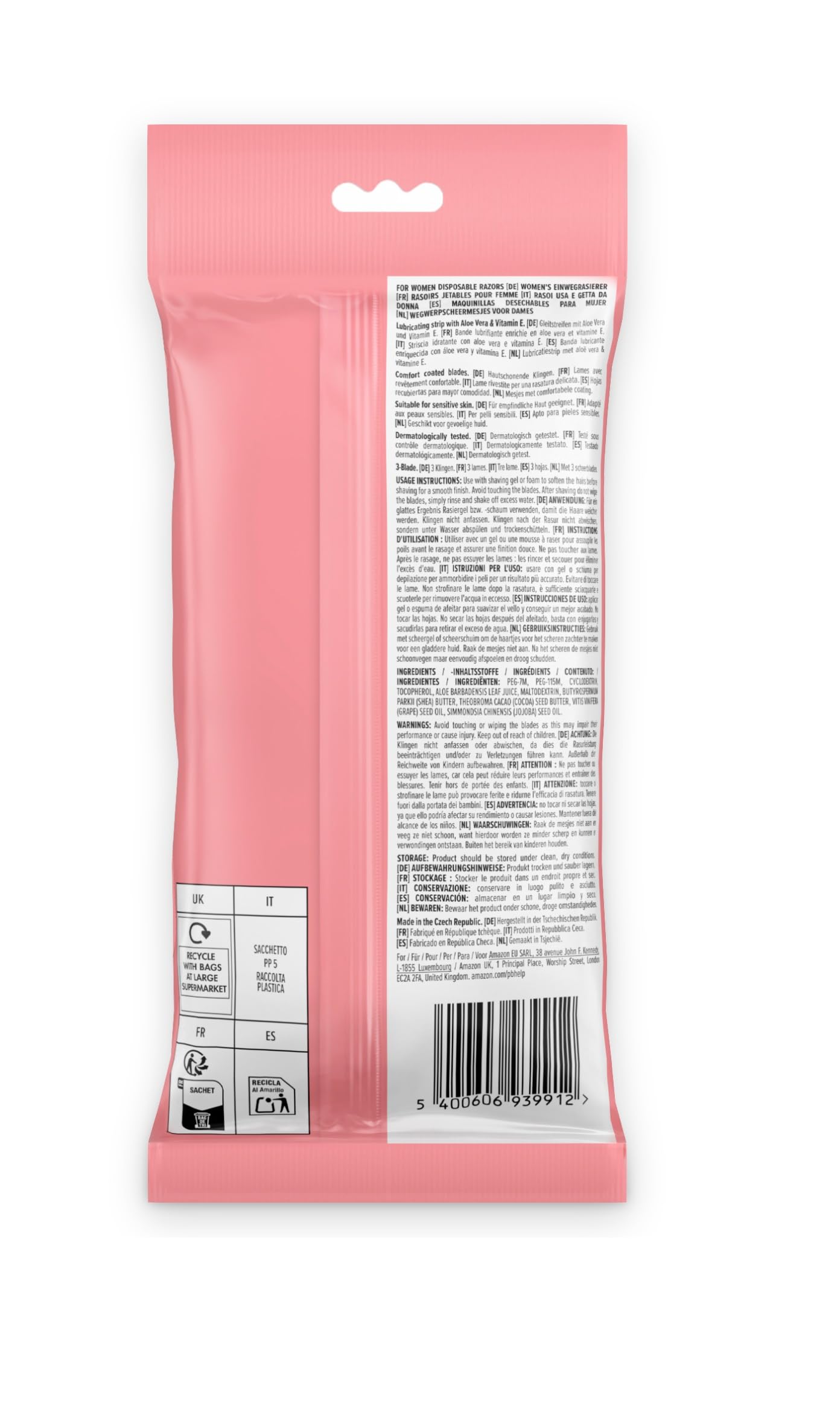 by Amazon Rasoi Donna 3 Lame Rosa 4 pz Sensitive