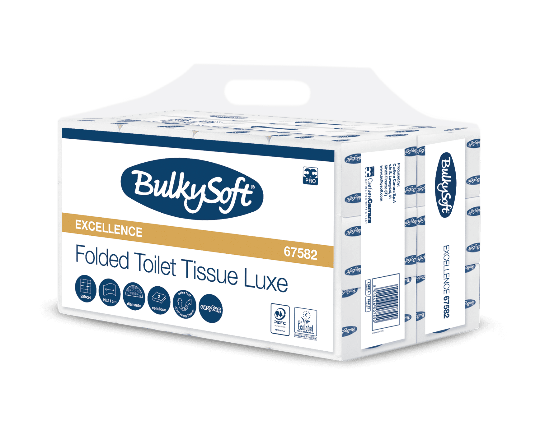 Bulkysoft Excellence Luxe carta igienica piegata interfogliata