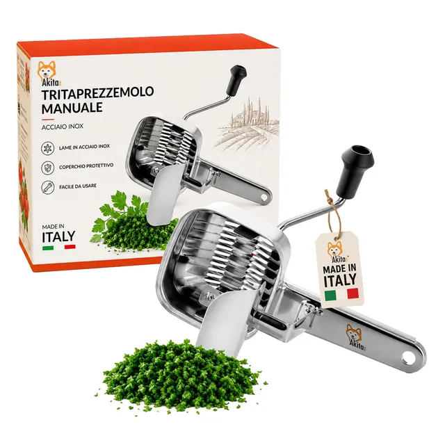 Akitaink Tritaprezzemolo manuale in acciaio con manovella