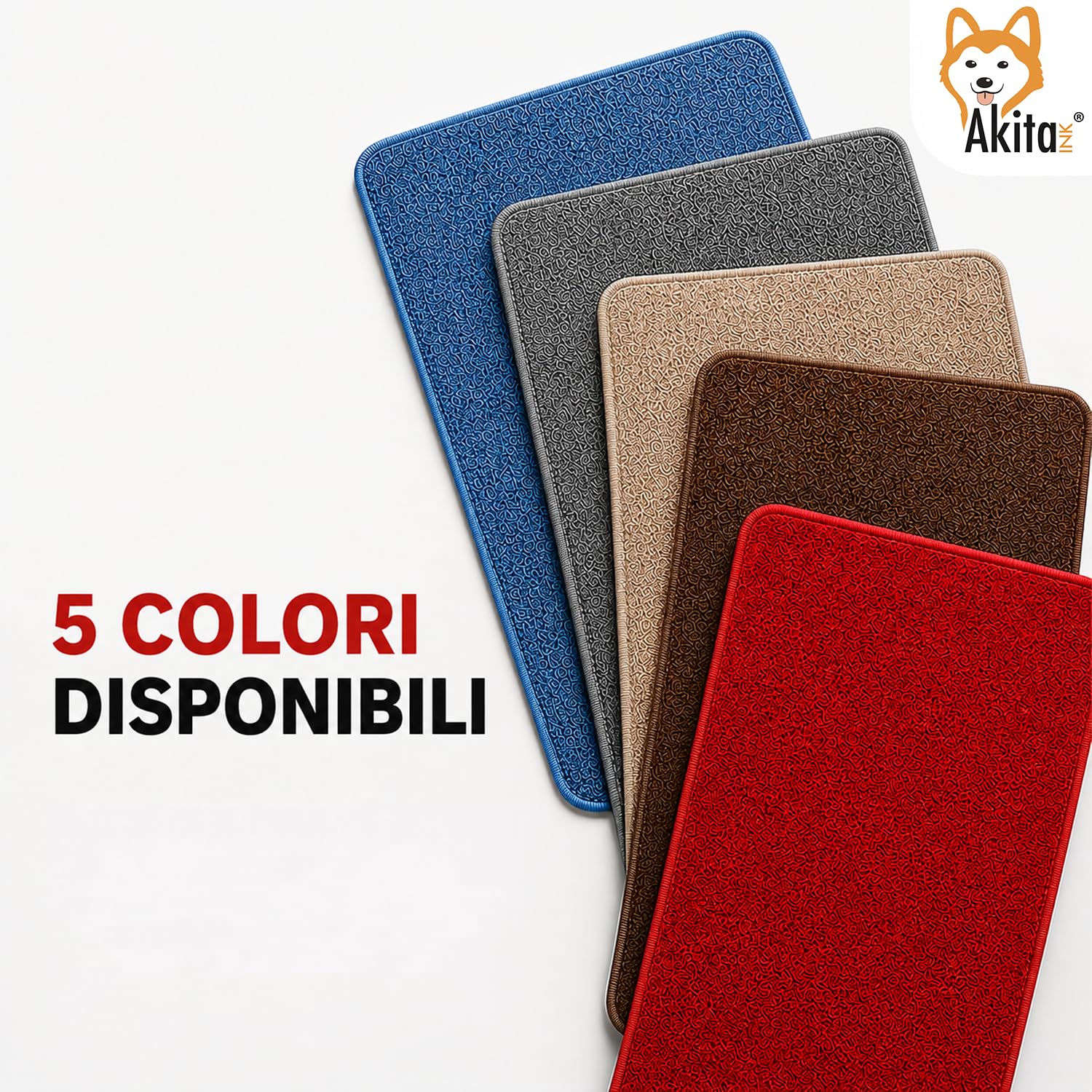 Akitaink Step tappeto bagno 50x80 cm rosso antiscivolo