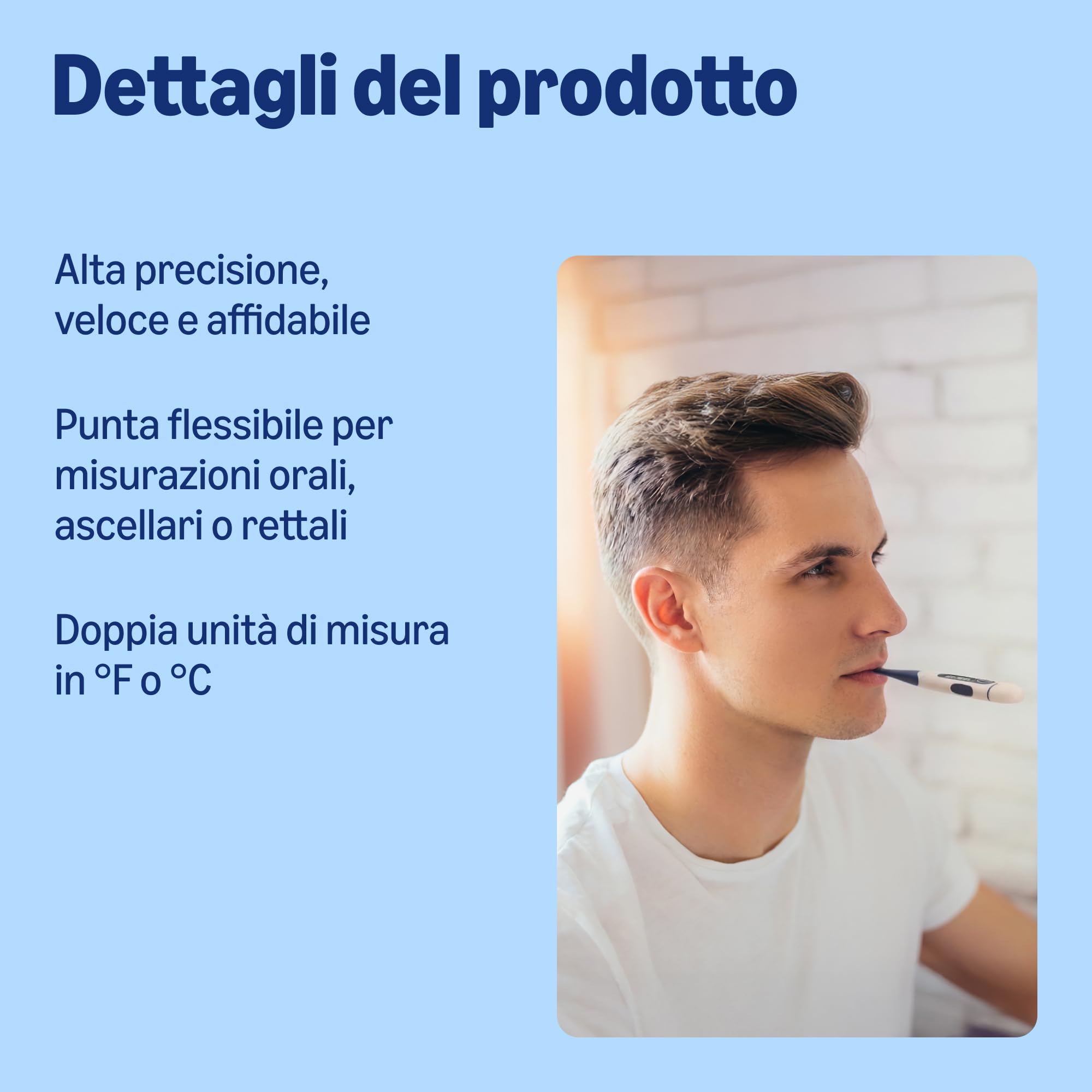 Healthcare by Amazon Termometro Digitale Blu Rapido