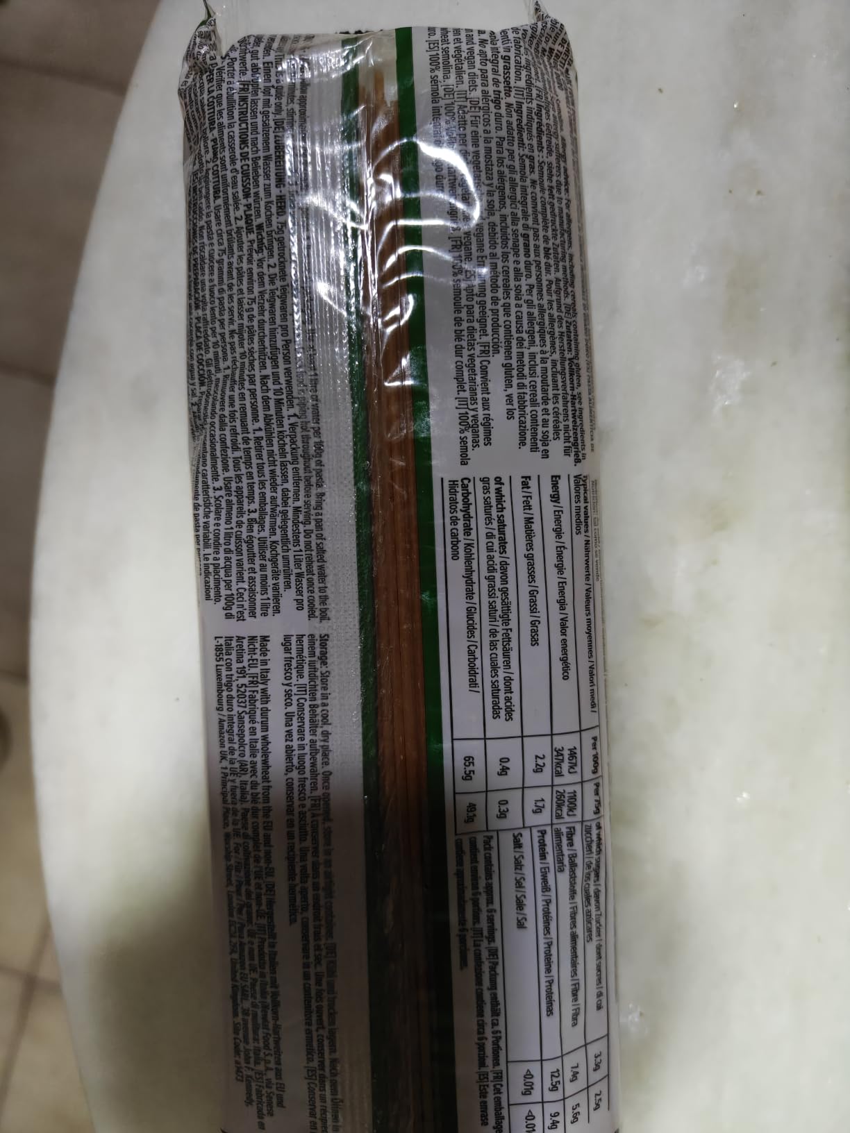 by Amazon Spaghetti Integrali pasta 500g grano duro