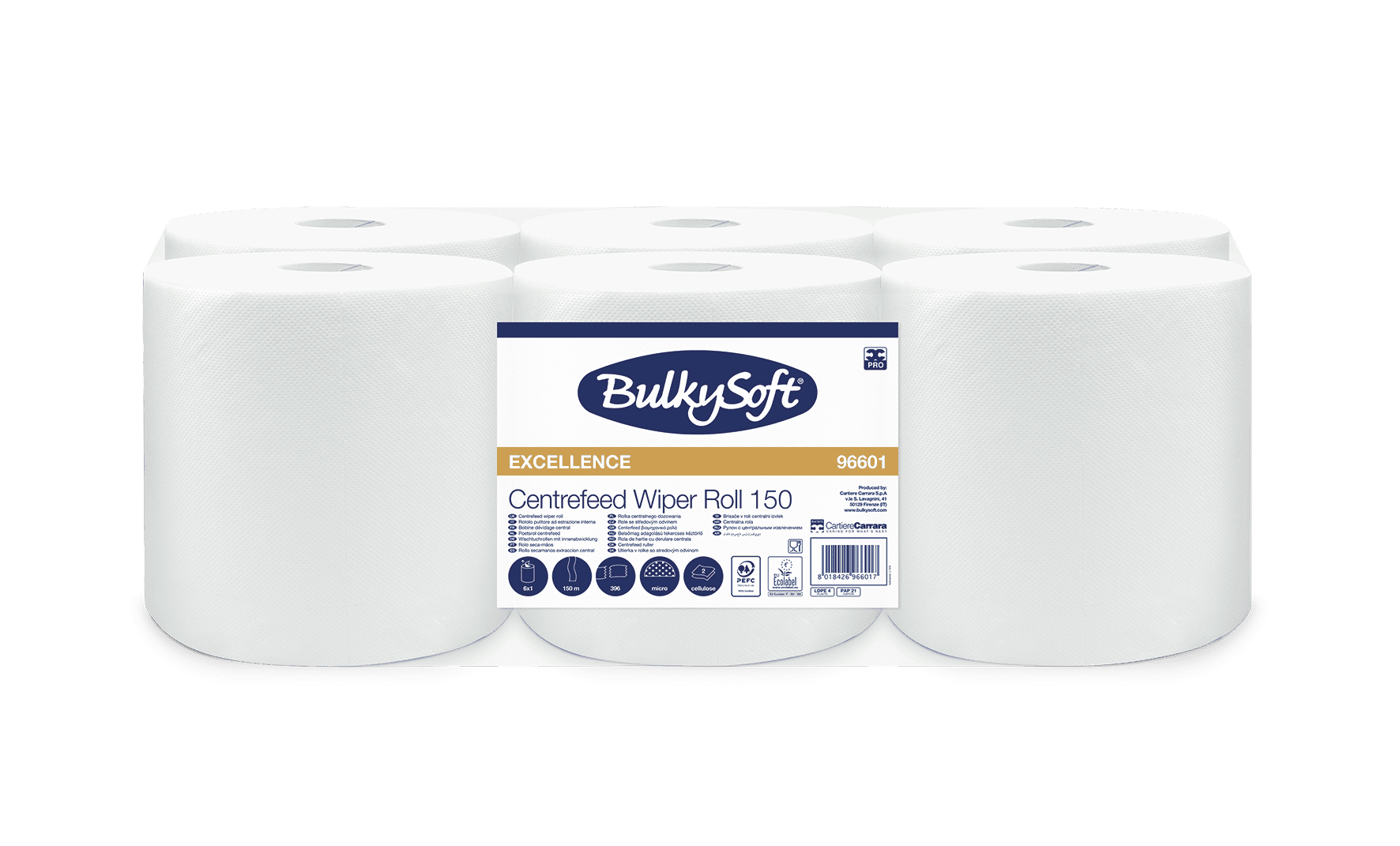 Bulkysoft Premium asciugamani rotolo estrazione interna 150 m