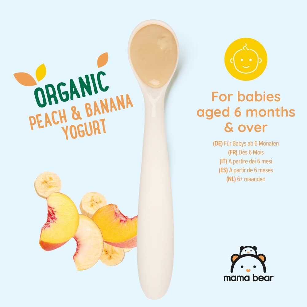 Mama Bear yogurt bio pesca banana 6 pouch x 90 g vegetariano