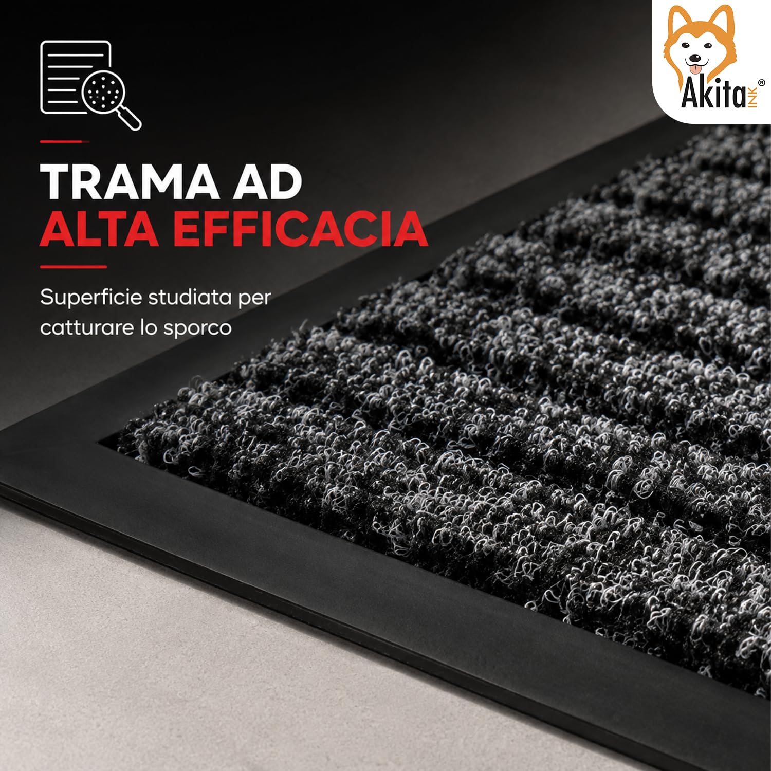Akitaink Drive Zerbino 40x60 cm Grigio 5 mm Ingresso