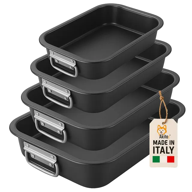 Akitaink Set 4 Teglie Antiaderenti 20-35 cm acciaio
