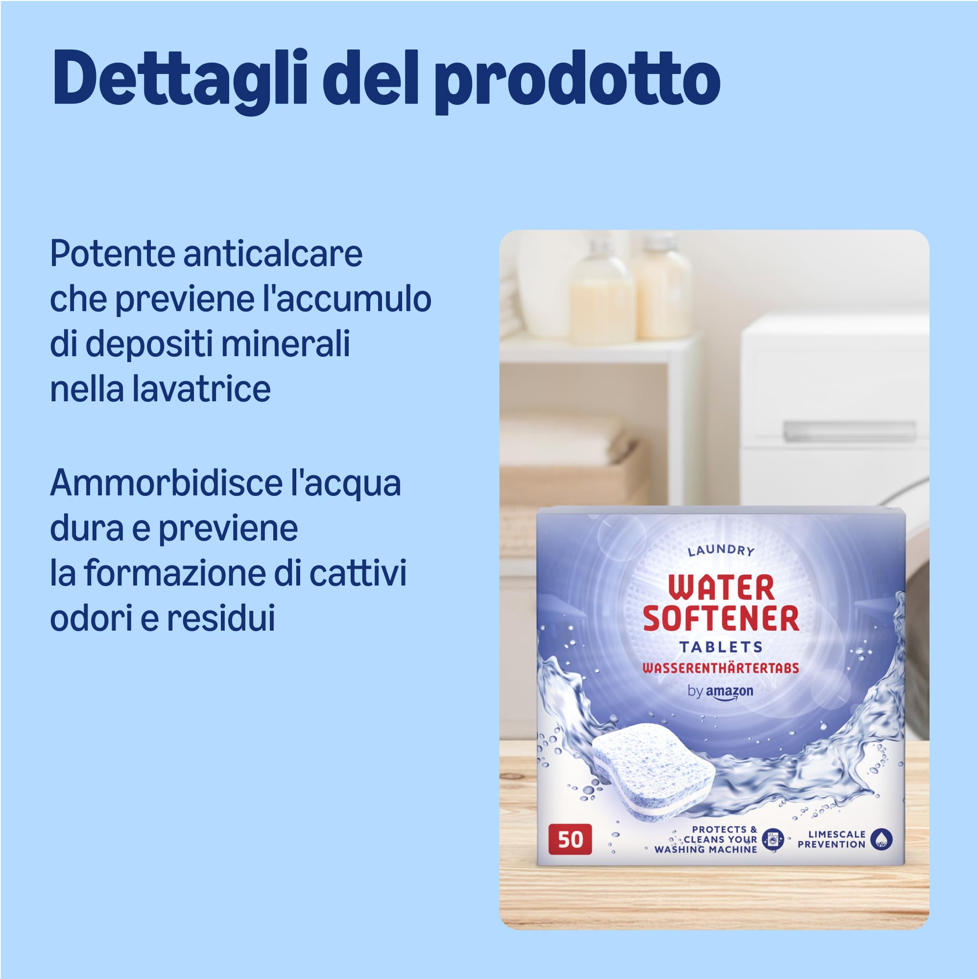 by Amazon Addolcitore Bucato 50 Compresse Anticalcare