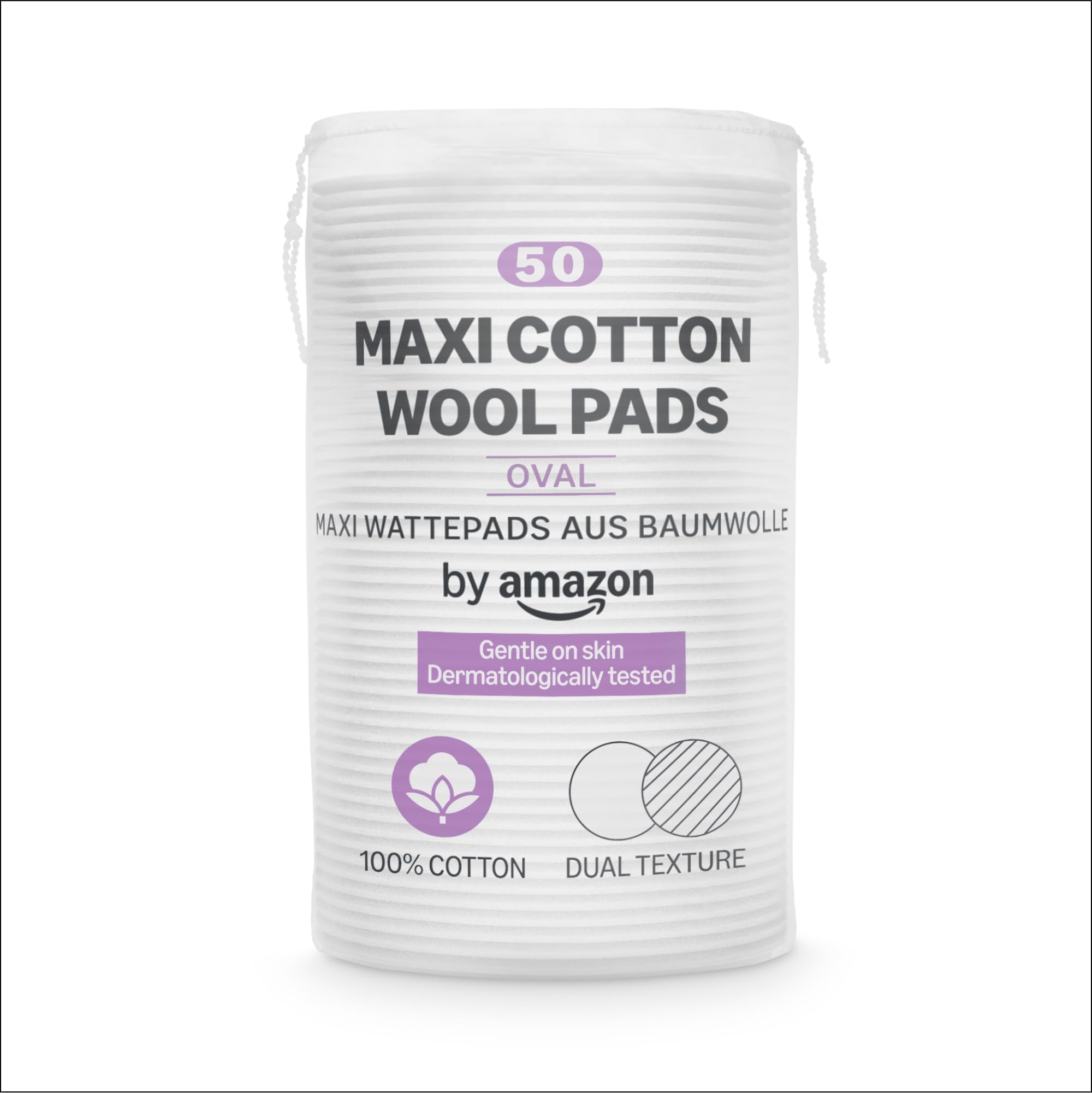 by Amazon Dischetti Cotone Ovali Maxi 50 pz doppia texture