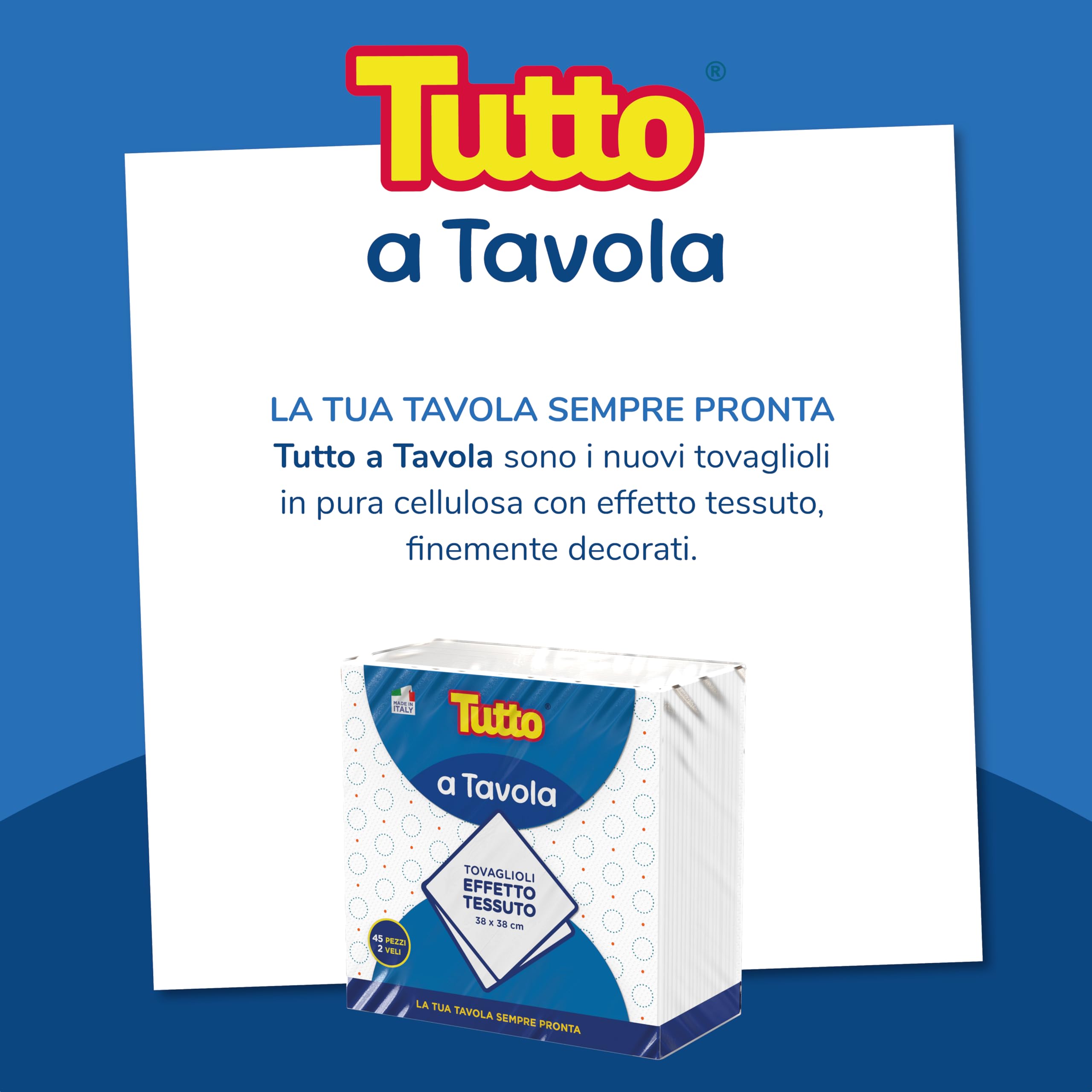 Tutto a Tavola tovaglioli 45 pz 38x38 cm 2 veli decorati
