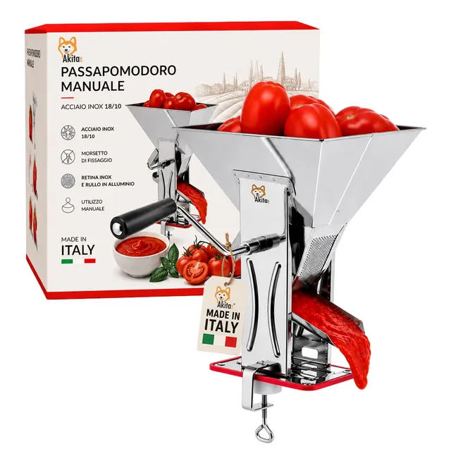 Akitaink Spremipomodoro Manuale Inox con Morsetto