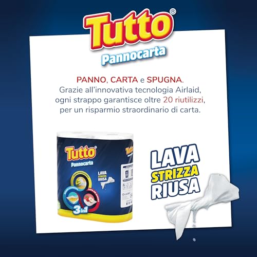 Tutto Pannocarta 3 in 1 Carta Multiuso 2 Rotoli 48 strappi