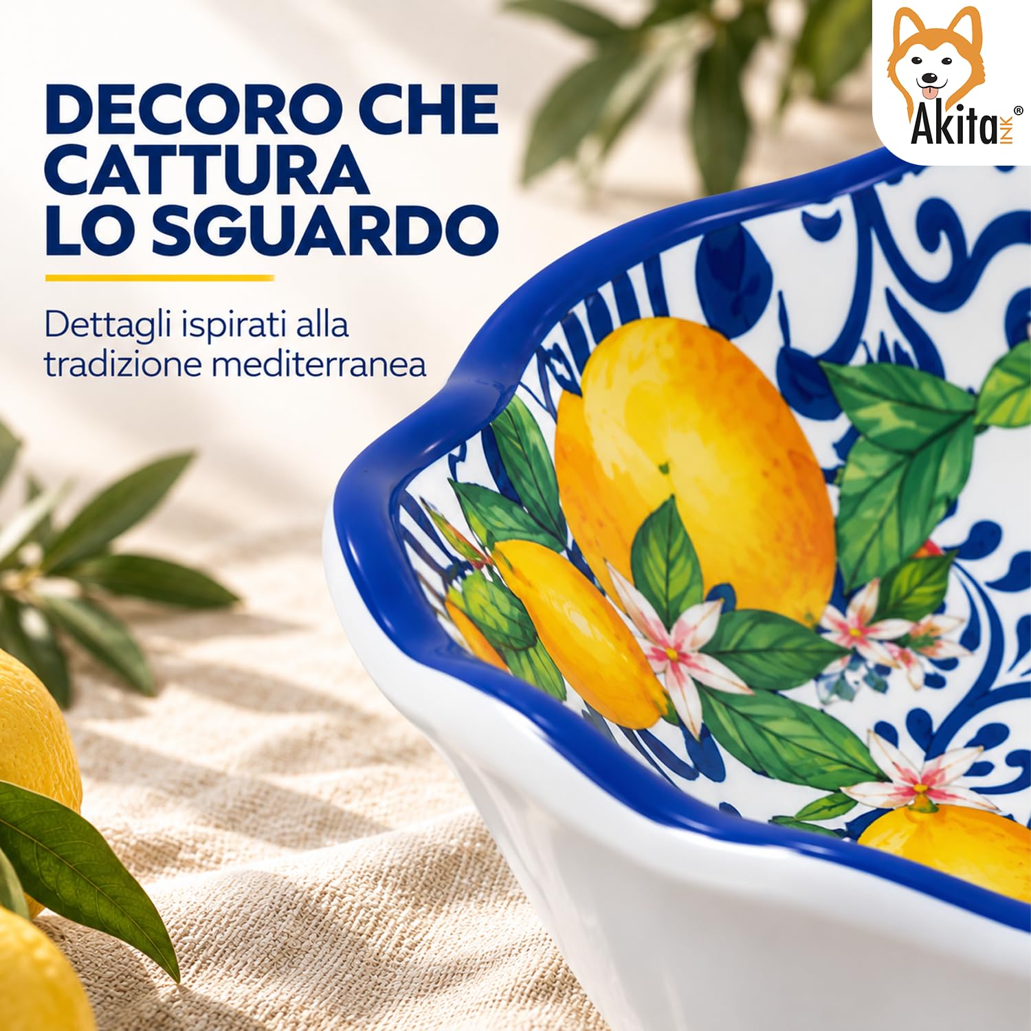 Akitaink La Costiera Limoni insalatiera melamina 32 cm