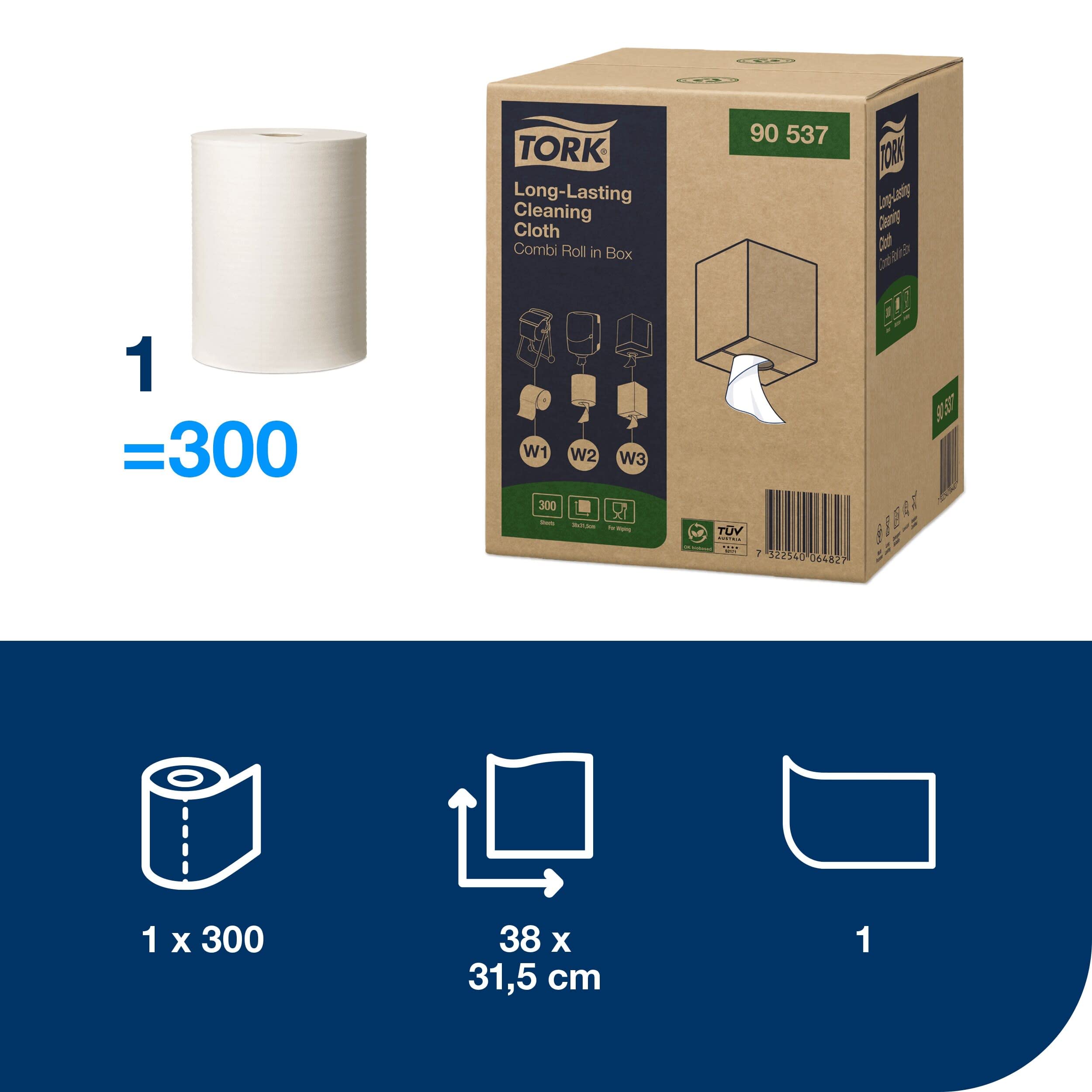 Tork Durable 90537 panni pulizia rotolo 300 strappi resistenti