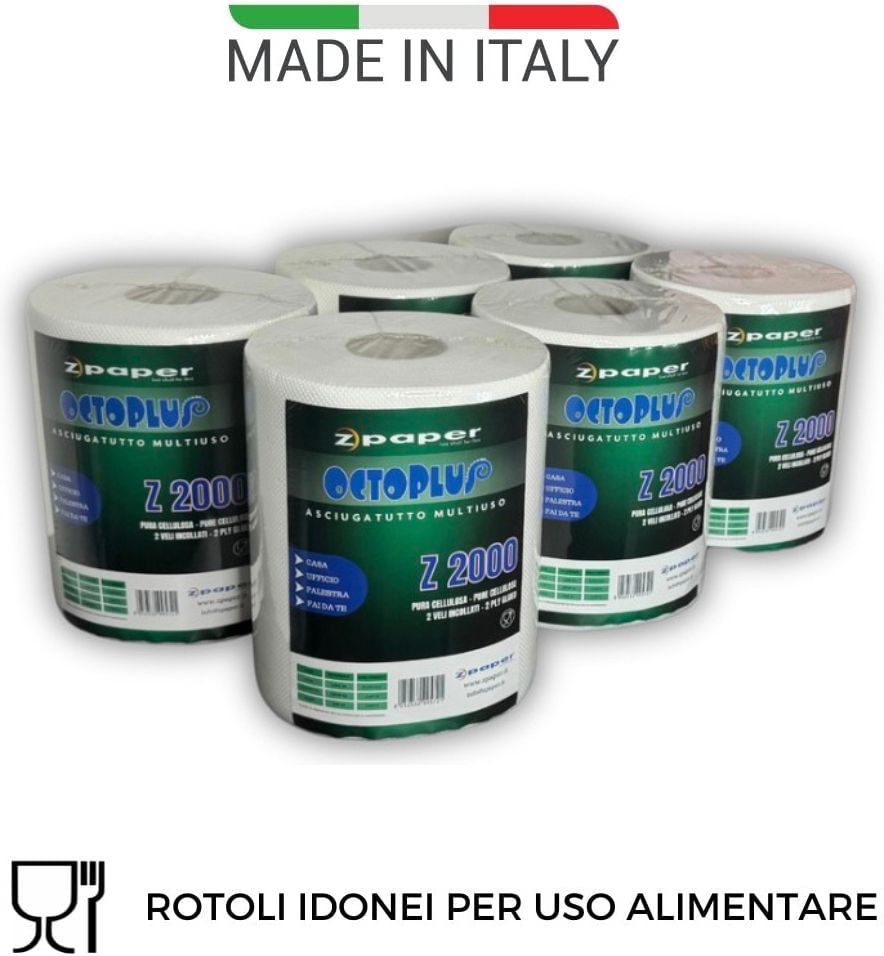Zpaper Octoplus Z2000 asciugatutto pura cellulosa 12 rotoli