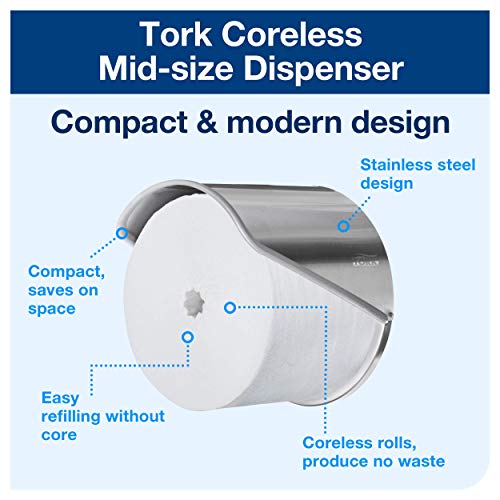 Tork Midi T7 472259 dispenser carta igienica acciaio inox