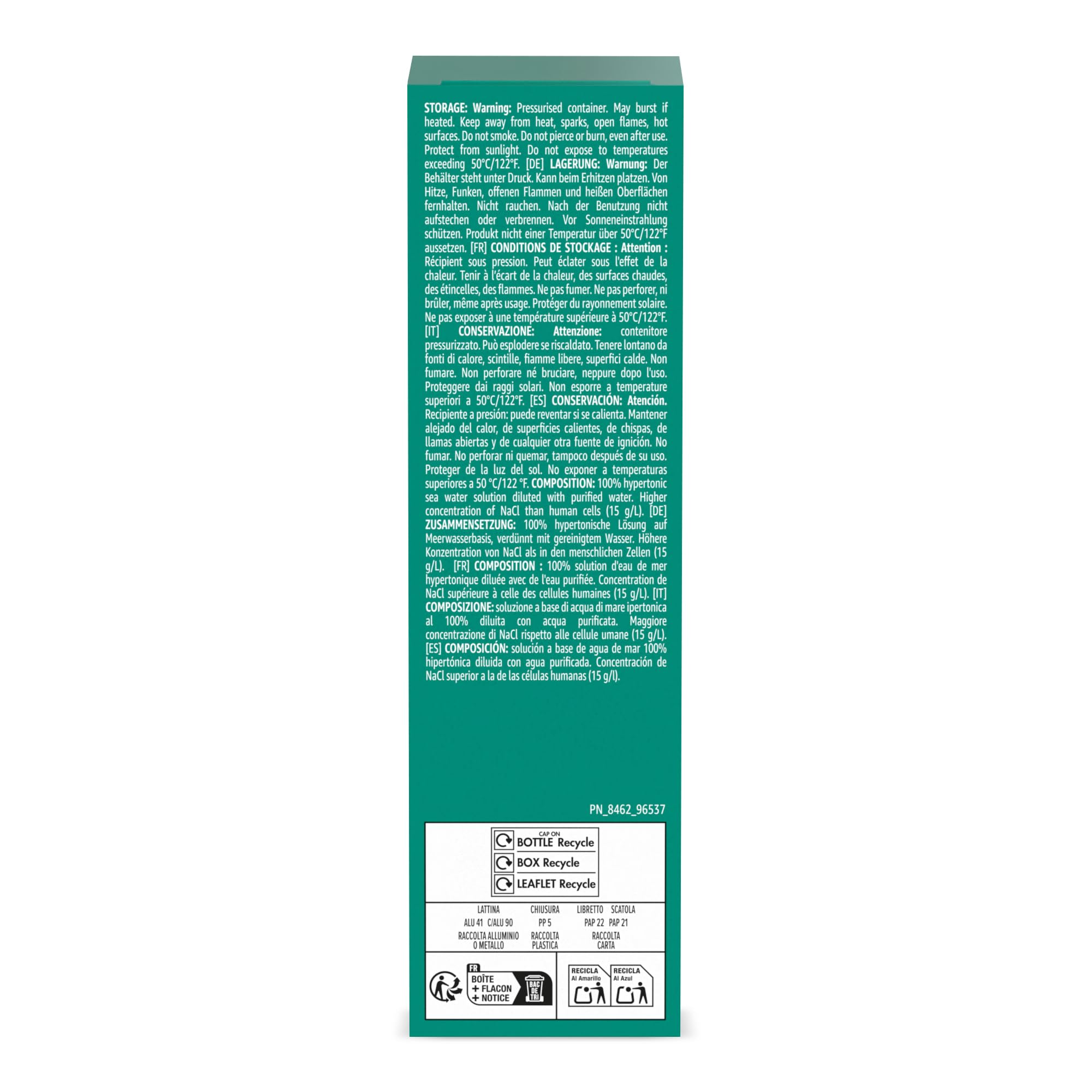Amazon Basic Care spray nasale 100 ml soluzione ipertonica acqua di mare