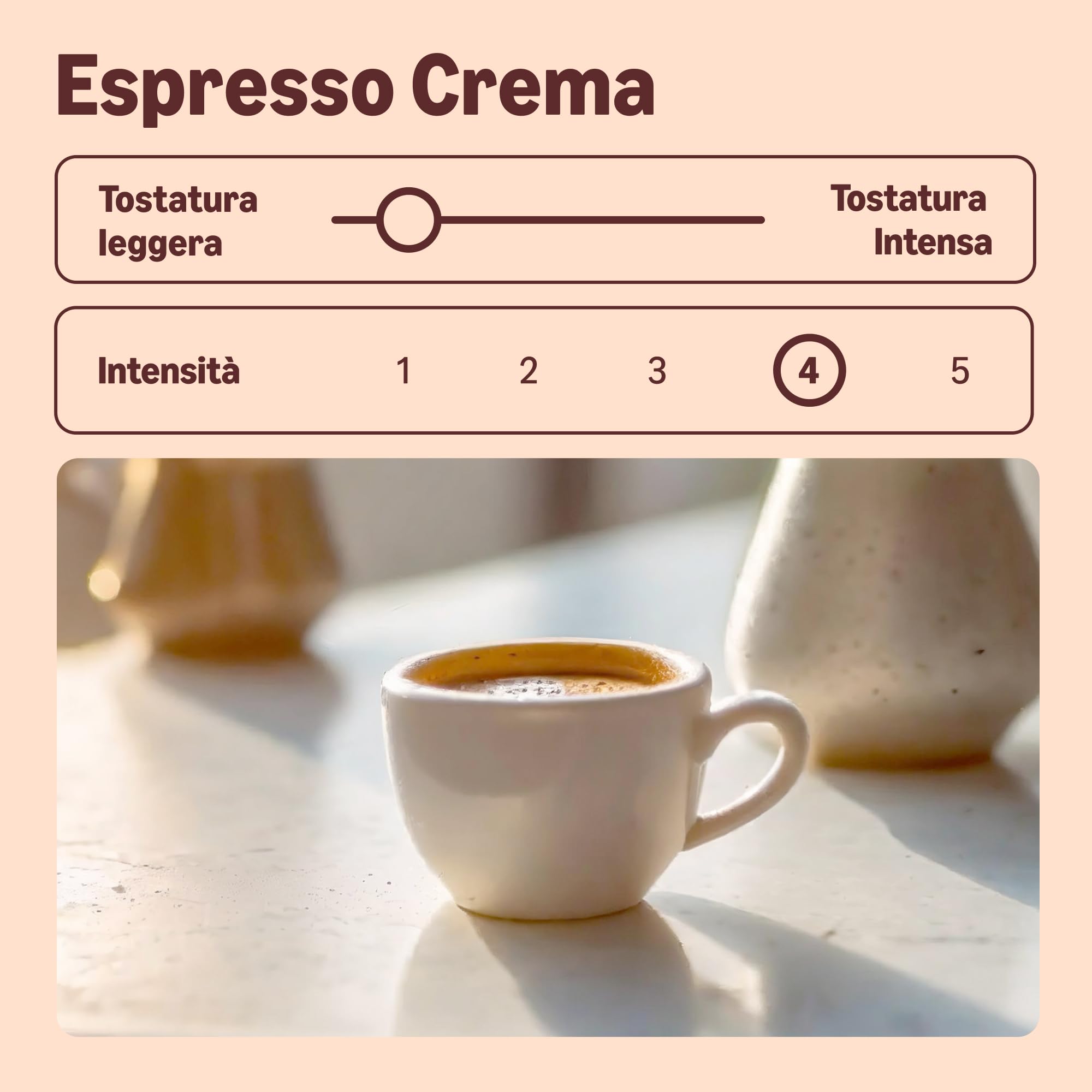 by Amazon Espresso Crema caffè in grani 2x500g tostatura chiara