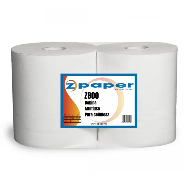 Zpaper Z800 Bobina Asciugatutto Carta 2 Rotoli 2 veli