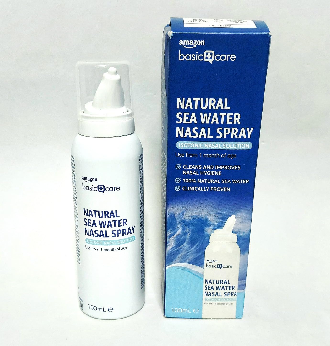 Amazon Basic Care Spray Nasale Acqua di Mare 100 ml Isotonico