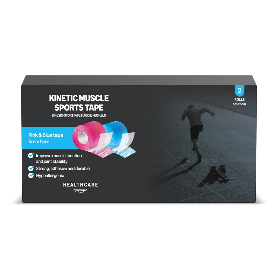 Healthcare by Amazon Kinetic Nastro Sportivo 5m Blu Rosa x2
