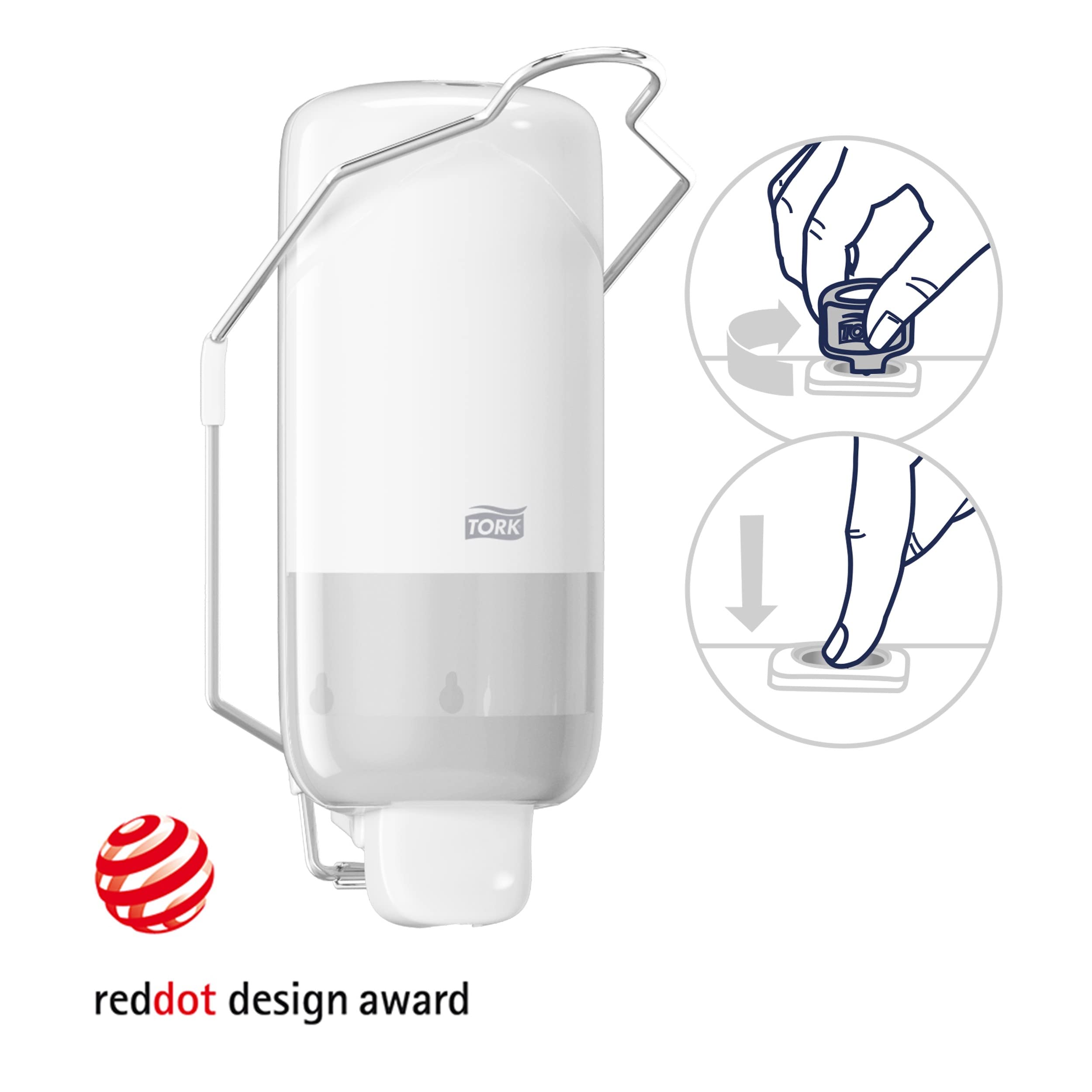 Tork S1 Dispenser Sapone Liquido Bianco + Ricarica 1 L Senza Profumo