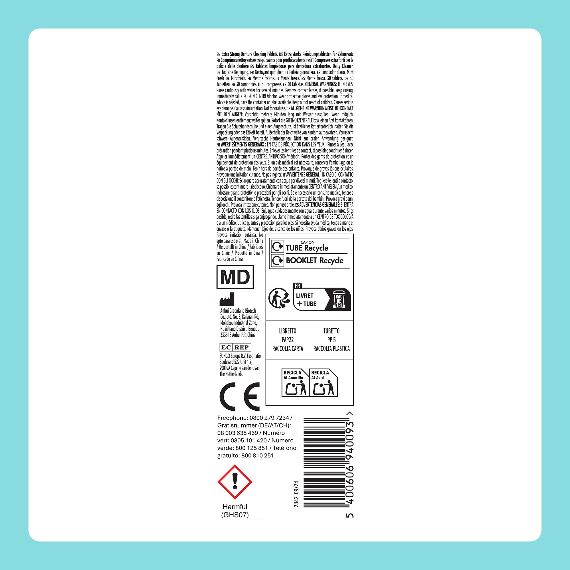 by Amazon Extra Forti Compresse Pulizia Dentiere 90 pz Menta Fresca