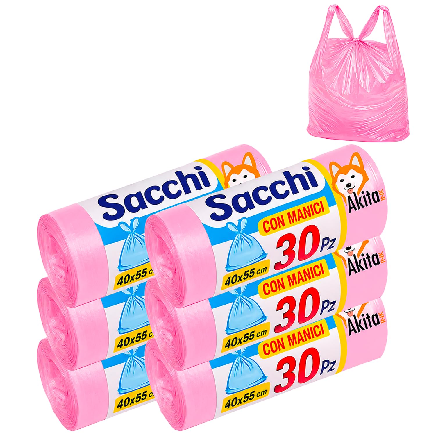 Akitaink Sacchi Spazzatura Trasparenti 30 L Resistenti