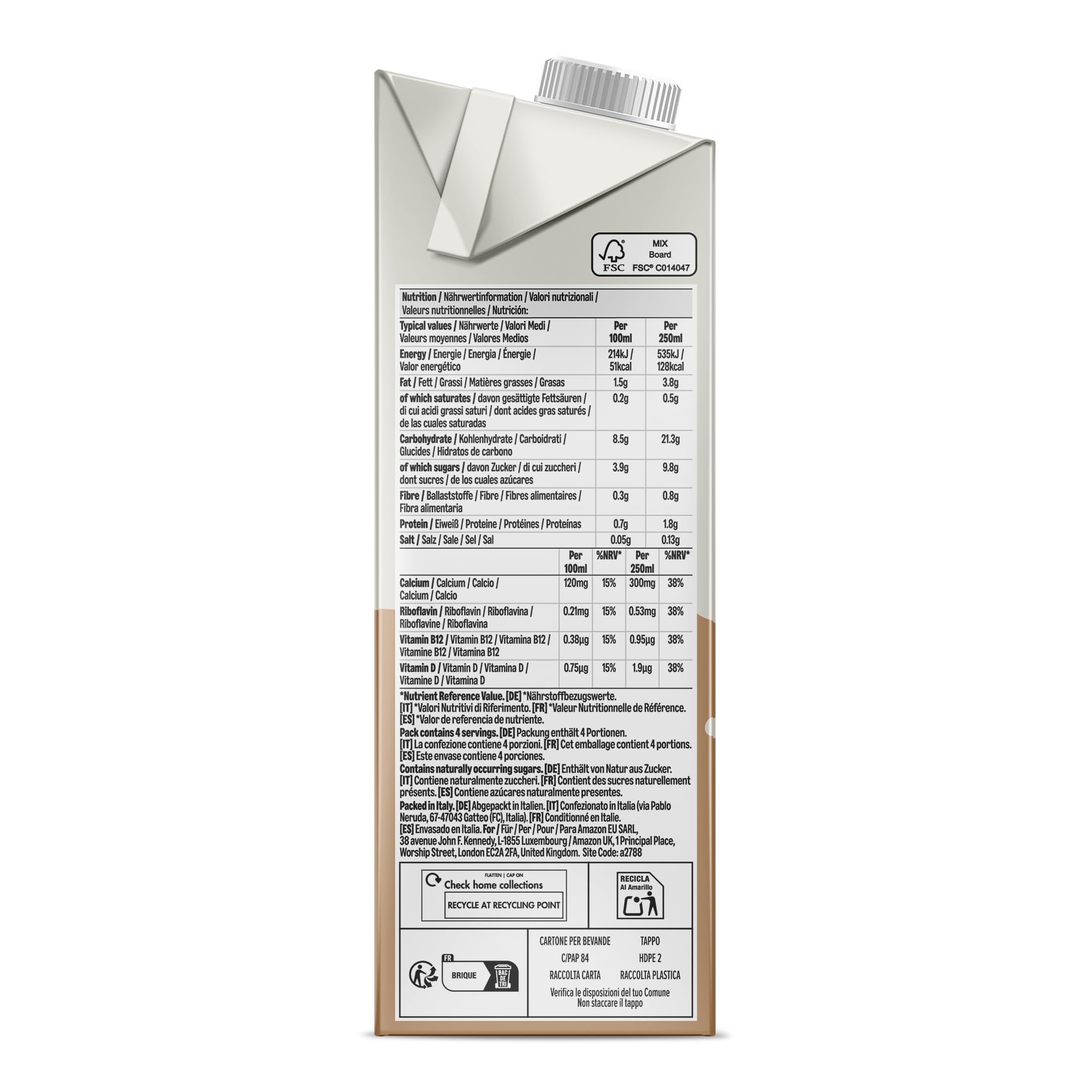 by Amazon bevanda avena UHT 6 x 1L con calcio