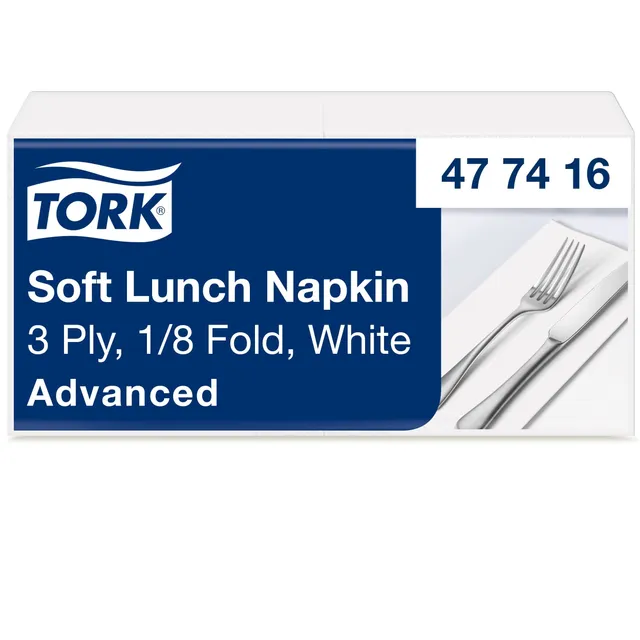 Tork 477416 Lunch Soft tovaglioli bianchi 1500 pezzi 3 veli