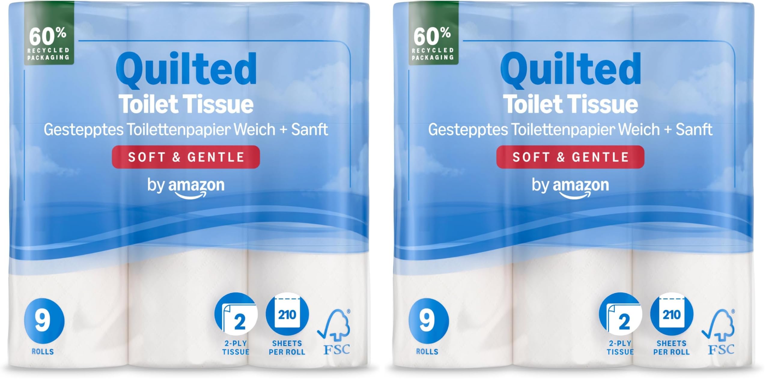by Amazon Carta Igienica 2 Veli 36 Rotoli Morbida 210 Strappi