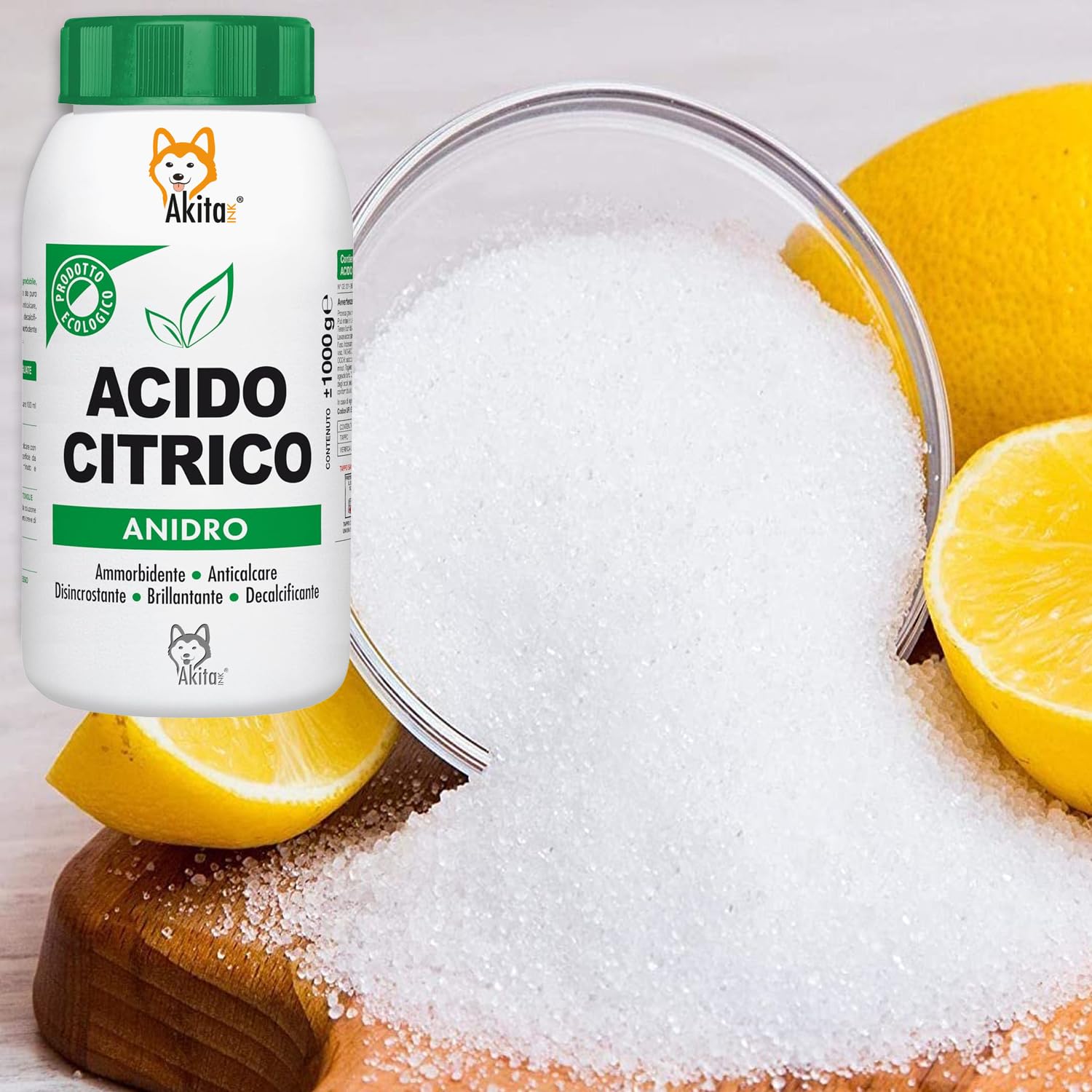 Akitaink Acido Citrico in Polvere 2 kg Multiuso