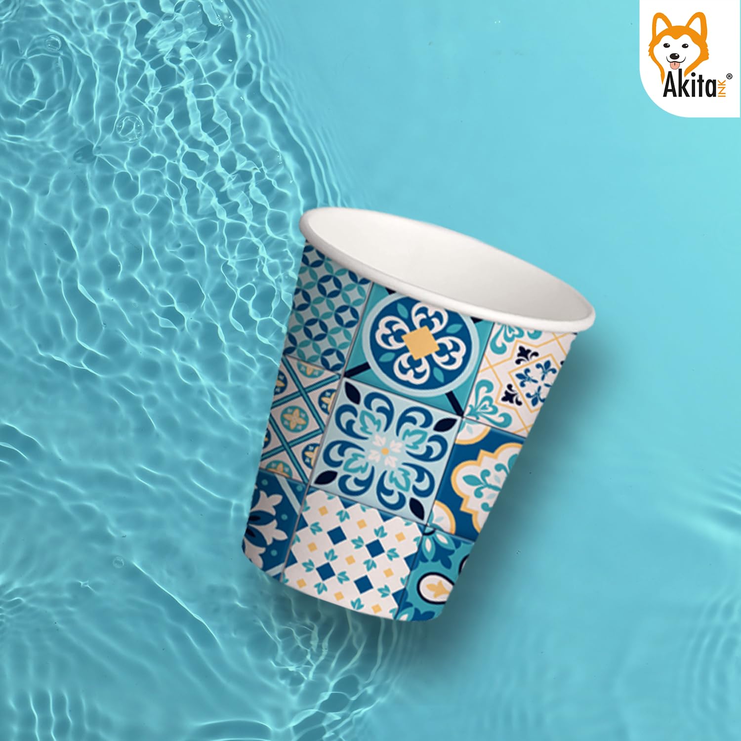 Akitaink bicchieri carta 180 ml maiolica 1000 pz biodegradabili