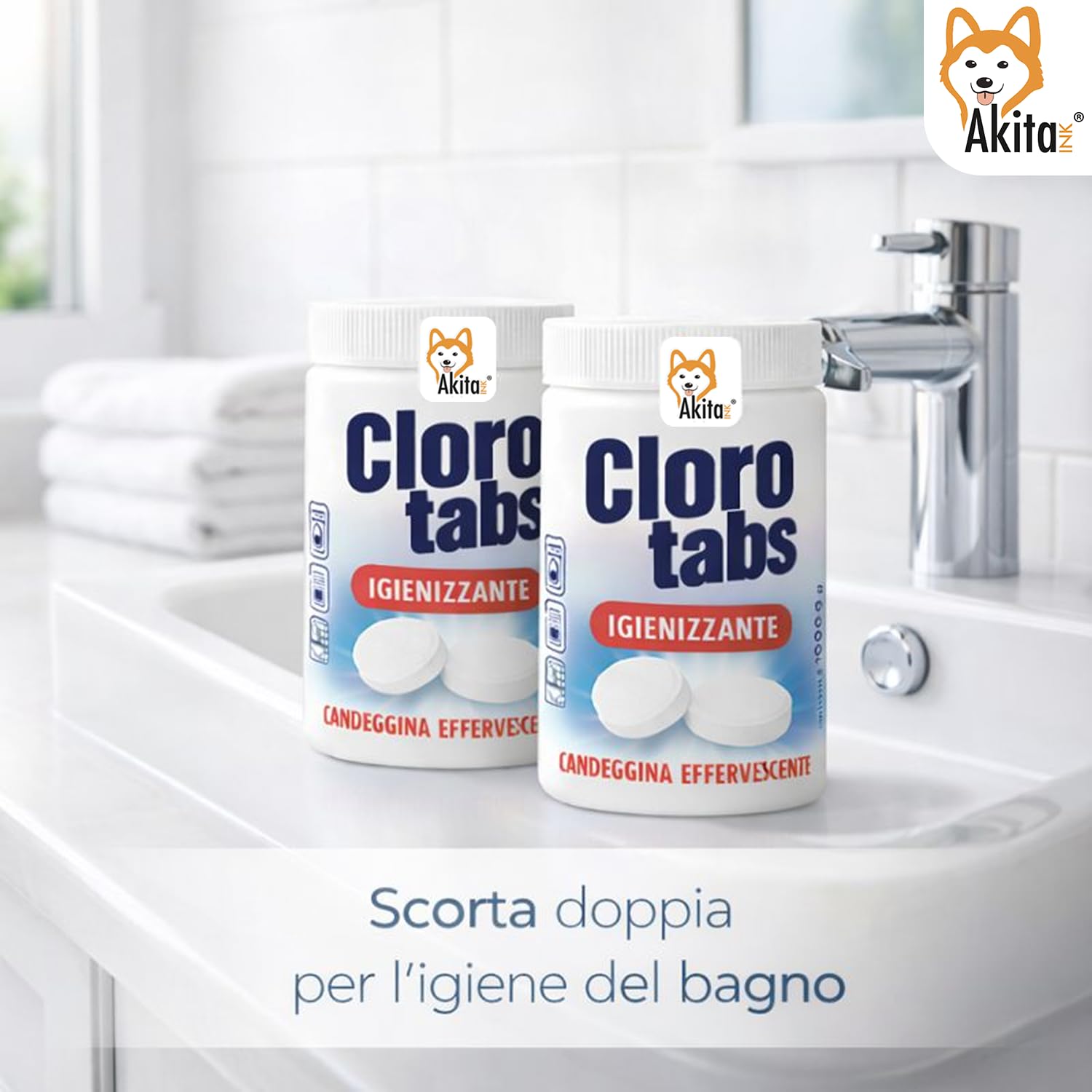 AkitaInk Cloro Tabs pastiglie candeggina 2 kg igienizzanti
