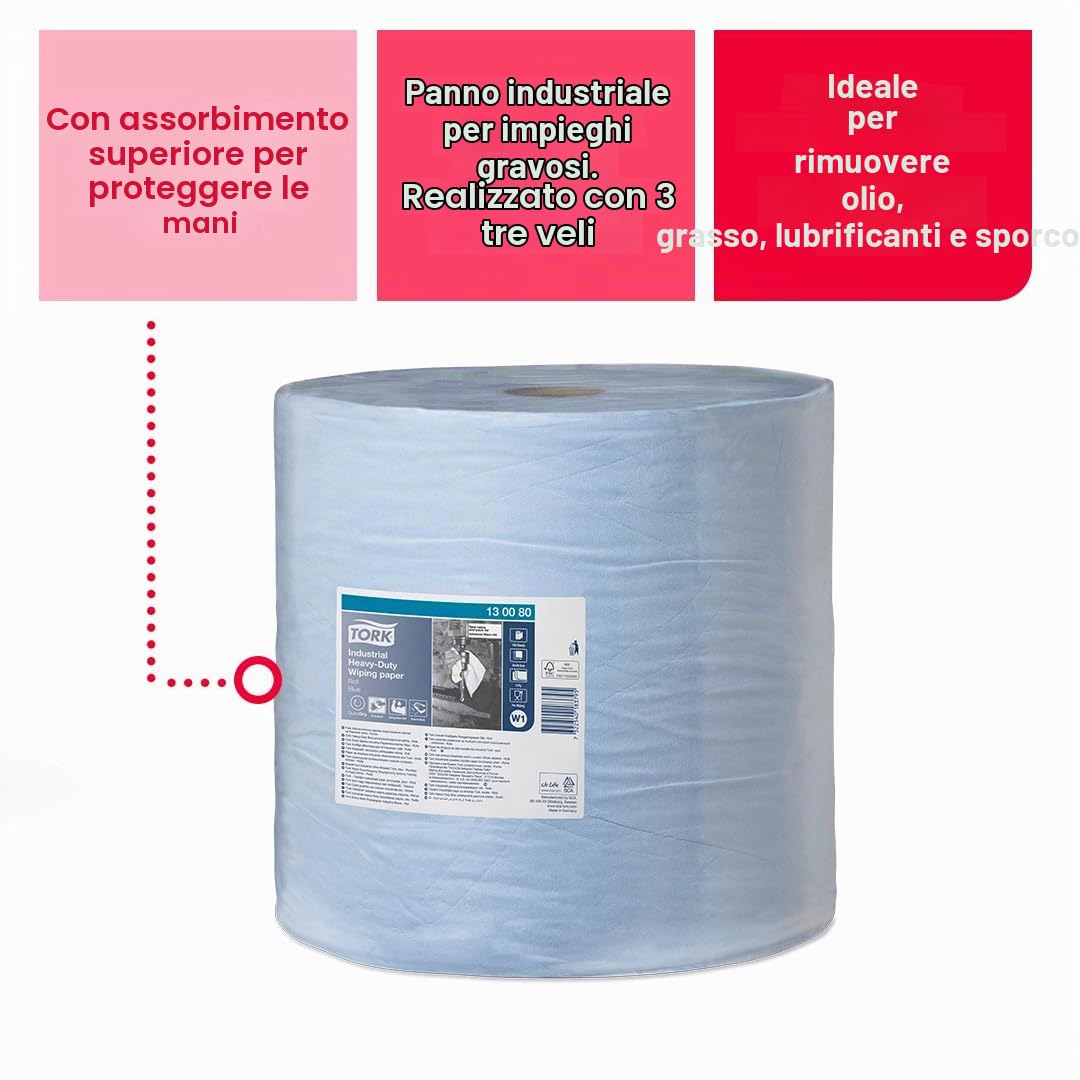 Tork Premium 130080 carta industriale blu 750 strappi 3 veli