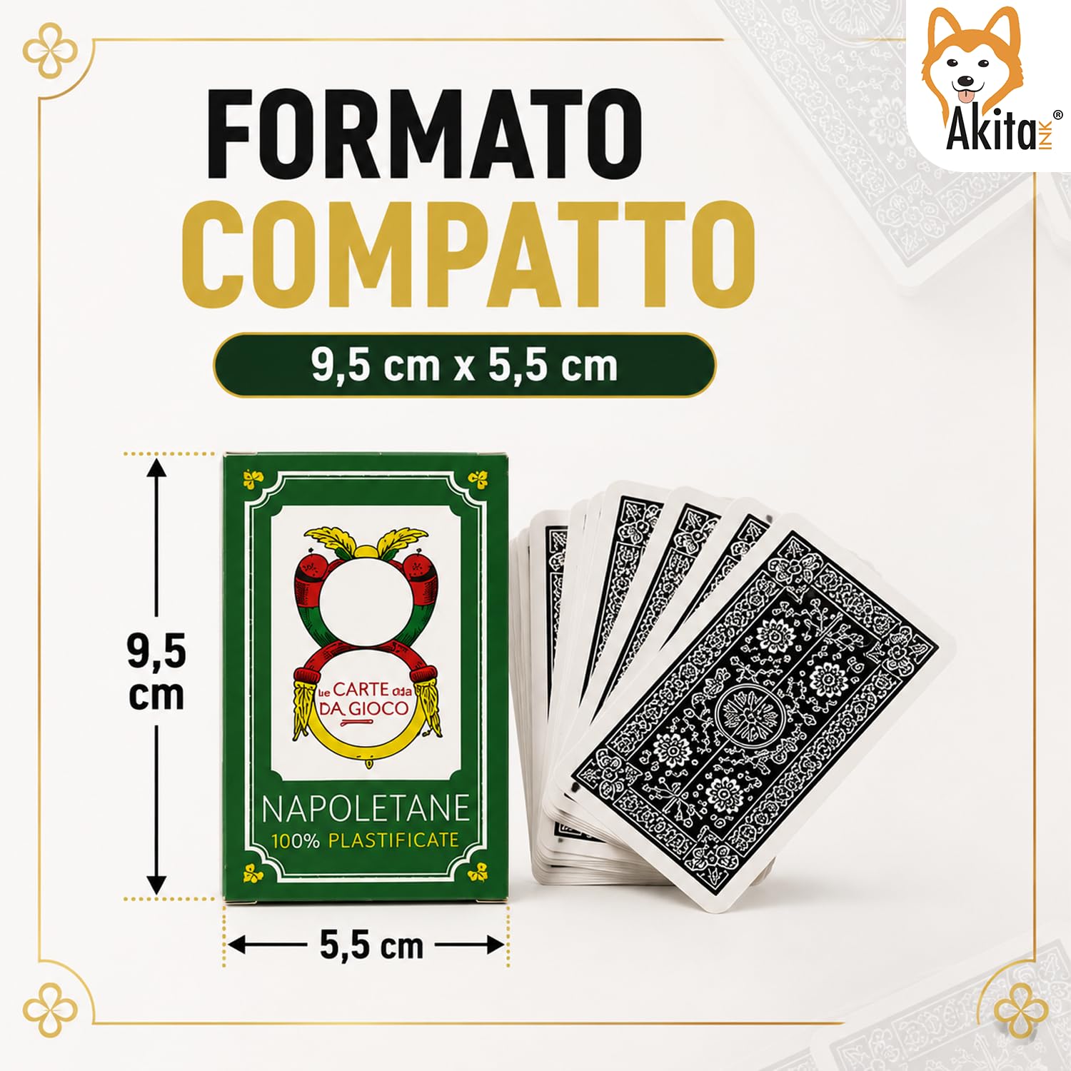 Akitaink Carte Napoletane Plastificate Set 12 Mazzi