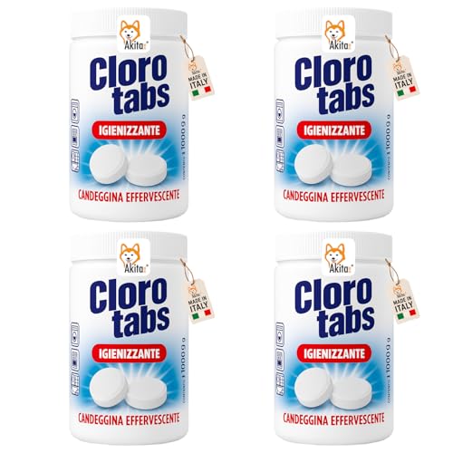 Akitaink Cloro Tabs pastiglie candeggina 4 kg cloro attivo