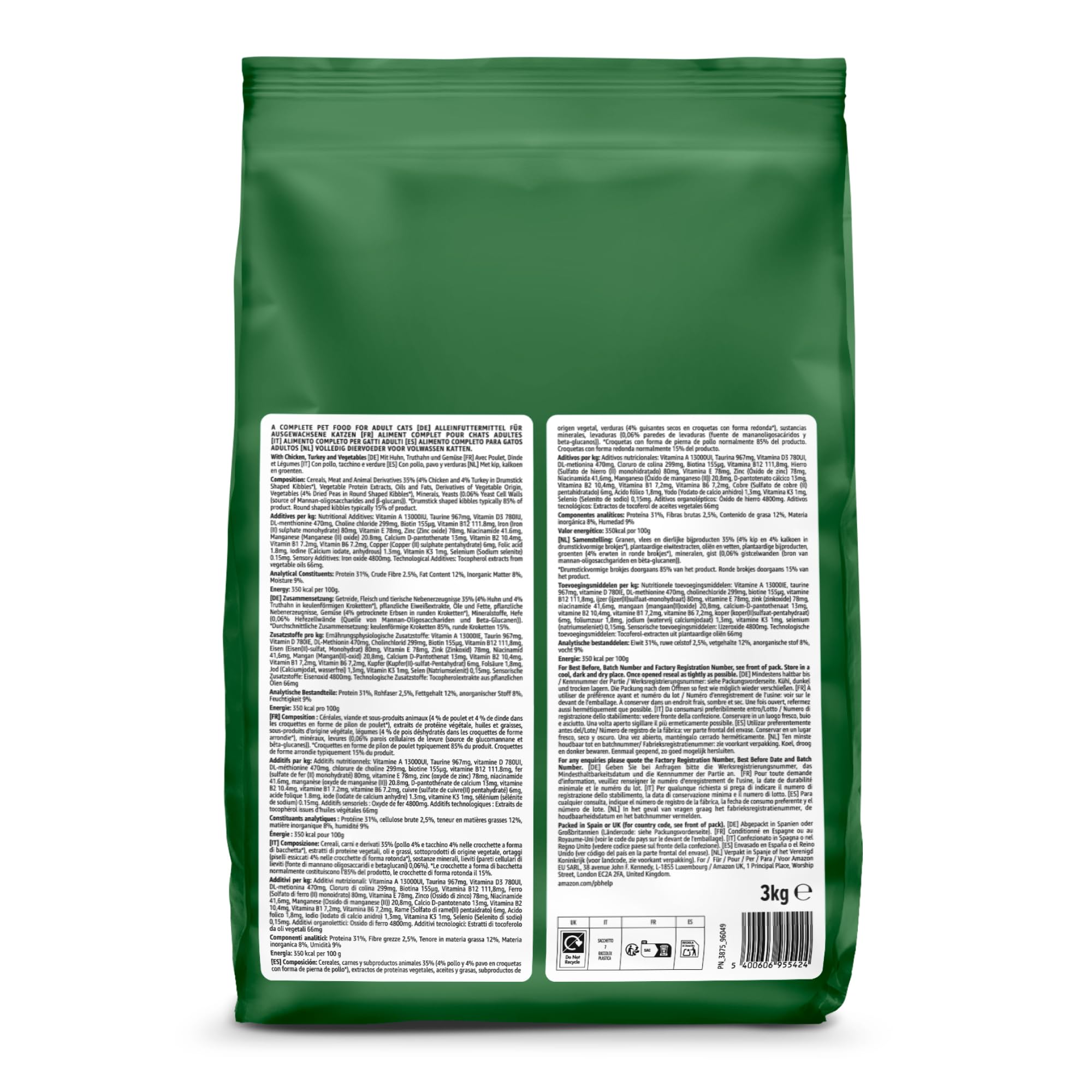 by Amazon Crocchette Gatto Pollo Tacchino 3 Kg Adulti