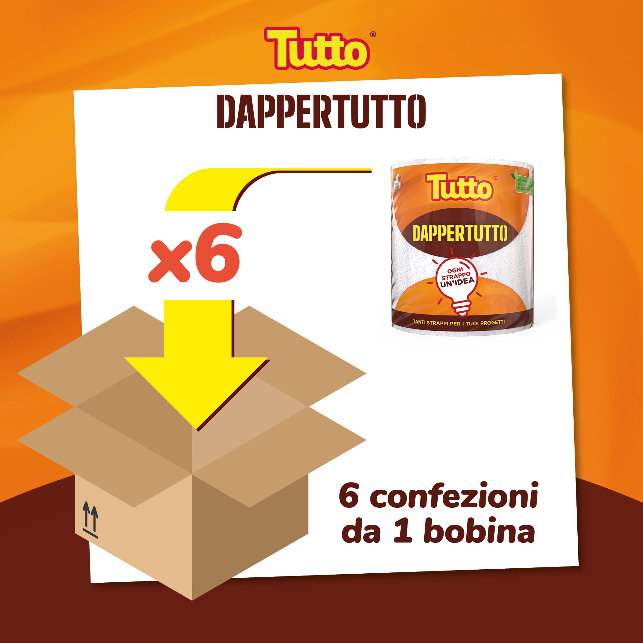 Tutto Dappertutto carta multiuso 2 veli 6 bobine x 400 strappi assorbente