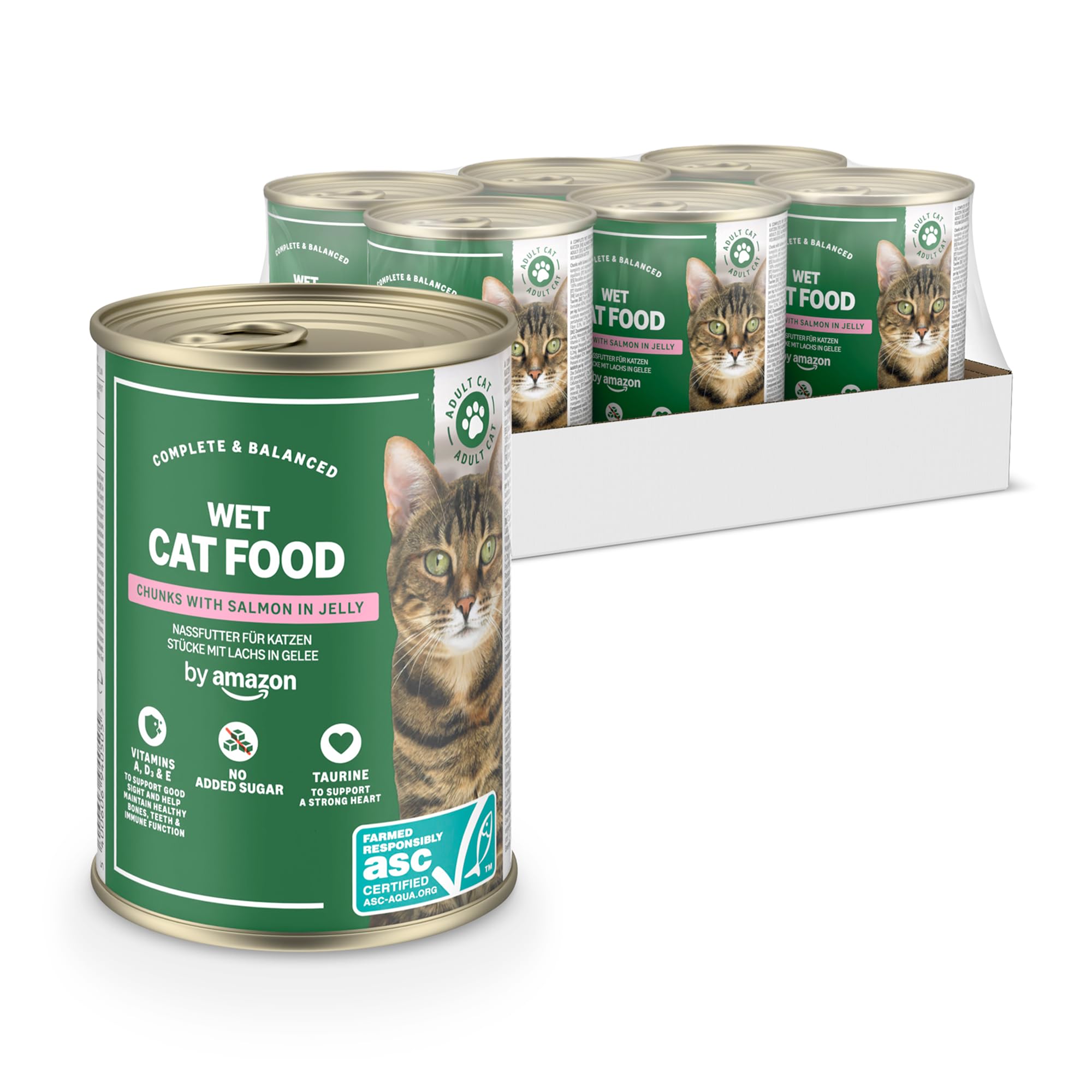 by Amazon cibo gatto umido salmone 6x405g senza cereali