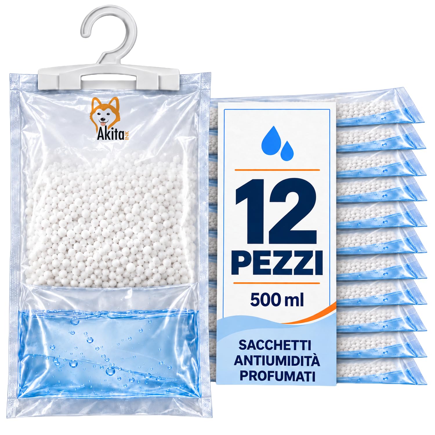 Akitaink assorbiumidità appendere 500ml 12 pezzi profumati