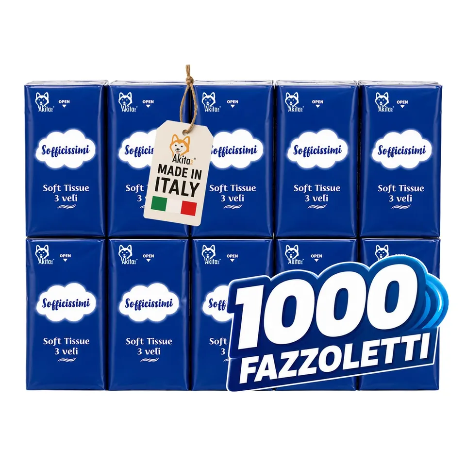 Akitaink Soft Tissue fazzoletti 3 veli scorta 1000 pezzi