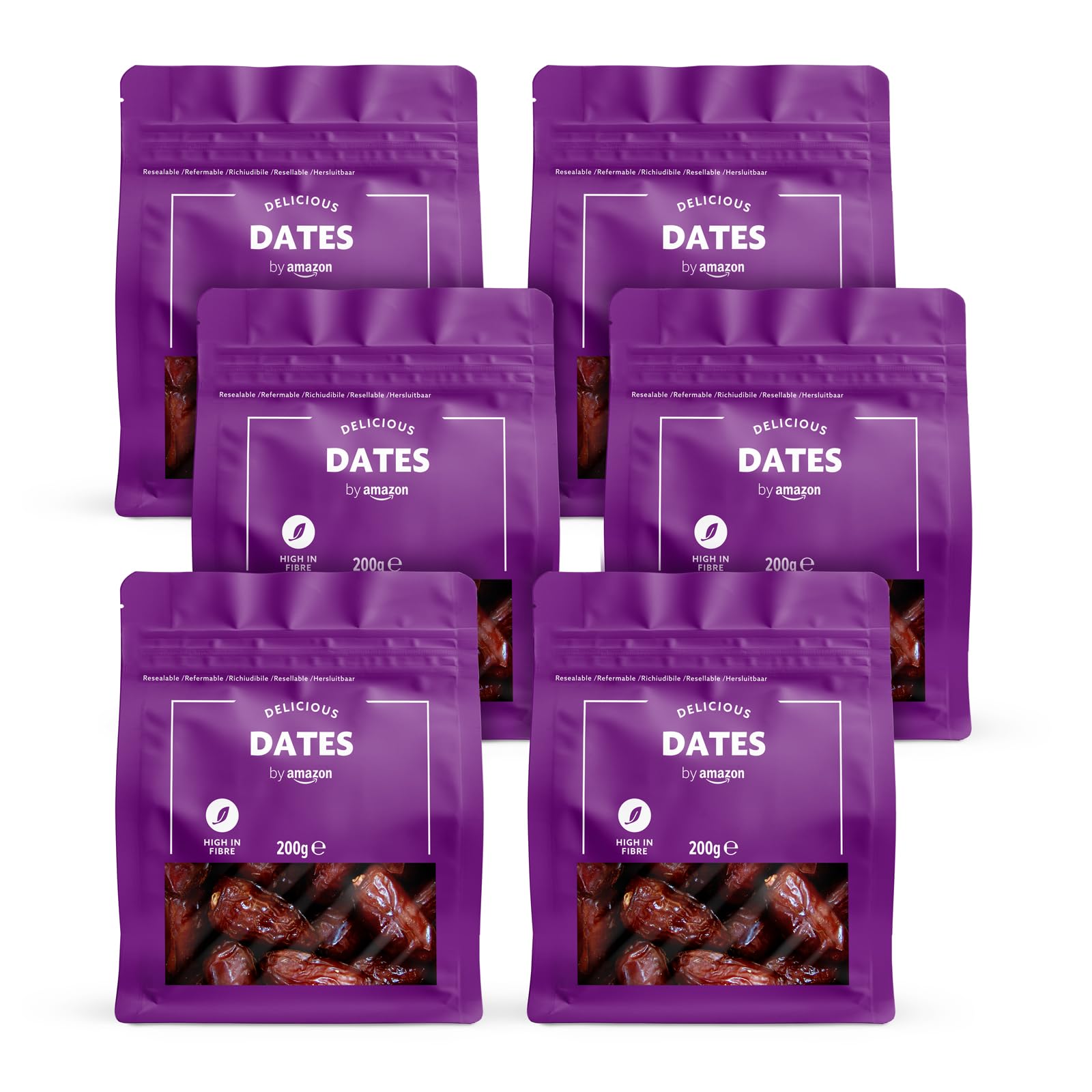 by Amazon Datteri Secchi Snocciolati 6x200 g