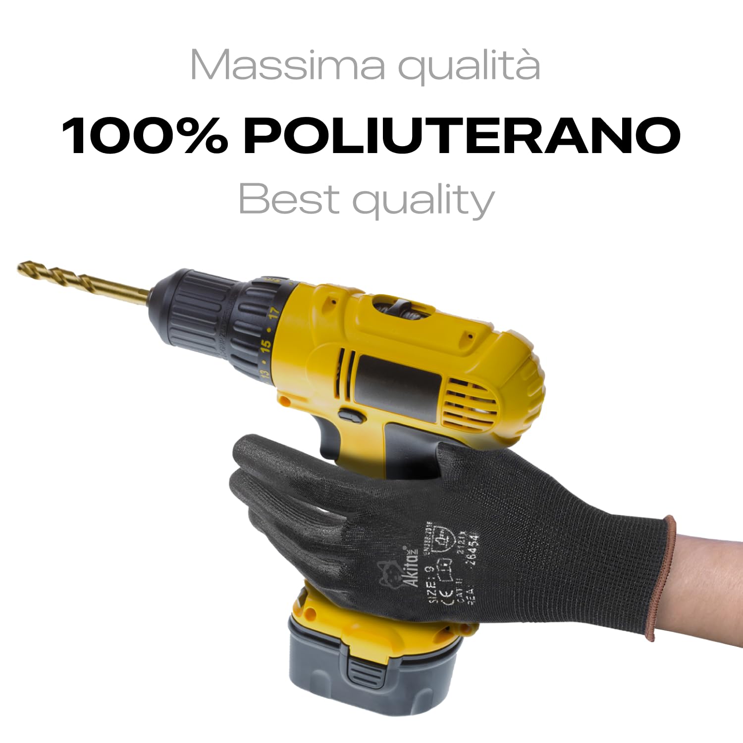 Akitaink Guanti da Lavoro Nylon PU Ant abrasione 12 Paia L