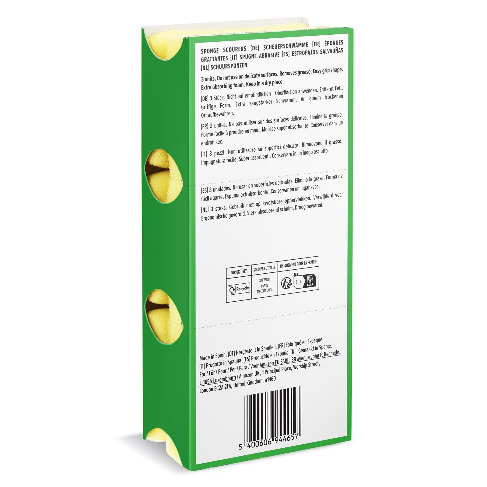 by Amazon Spugne abrasive pulizia 3 pezzi 9x7 cm