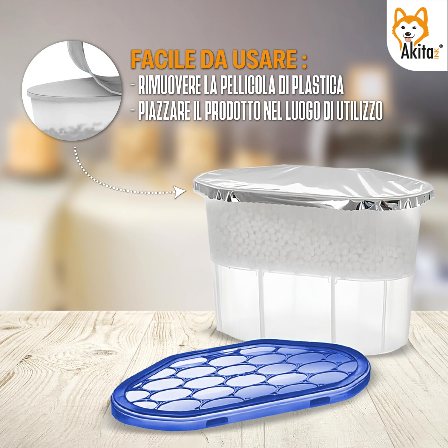 Akitaink Assorbiumidità 500 ml 6 pezzi profumati anti muffa