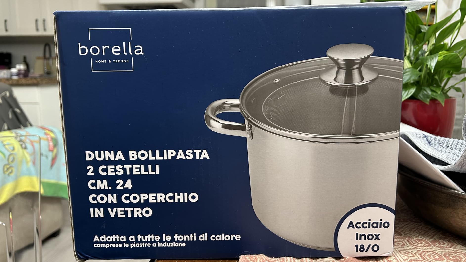 Akitaink Duna 24 cm bollipasta acciaio inox 2 cestelli induzione