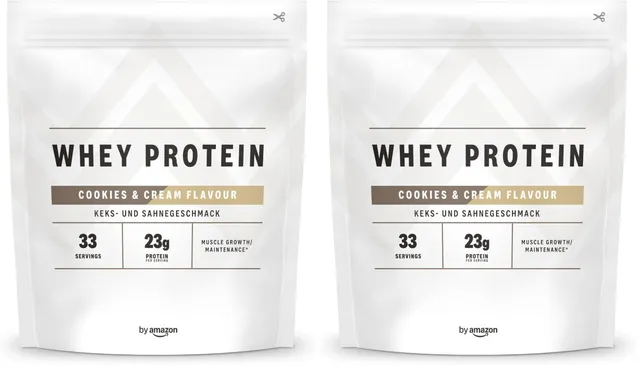 by Amazon Nutrition Proteine Siero Crema e Cookies 2x1 kg 33 porzioni