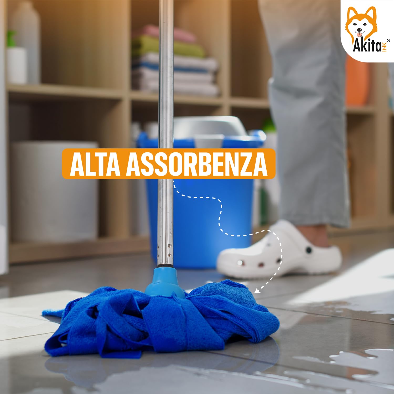 Akitaink MOP Super mocio microfibra 3 pezzi universale
